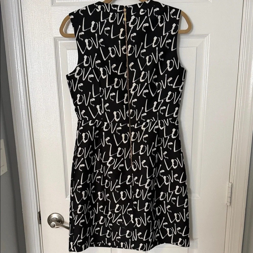 Kate Spade Mindy Black & White Love Graffiti Mini Dress - size 8